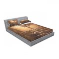 thumbnail image 3 of Ambesonne Tree Fitted Sheet & Pillow Sham Set, Brown Sky Sunset Cloudy, Twin, Brown, 3 of 3