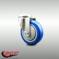 thumbnail image 2 of 4 Inch 316SS Blue Polyurethane Wheel Swivel Bolt Hole Caster Service Caster, 2 of 2