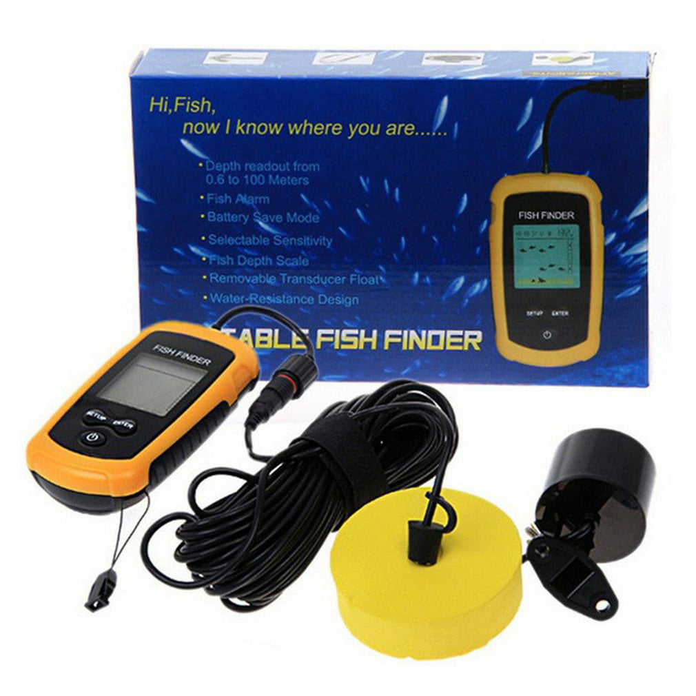Portable LCD Fish Finder Wired Fishing Sonar Alarm Ultrasonic Sonar Sensor New 