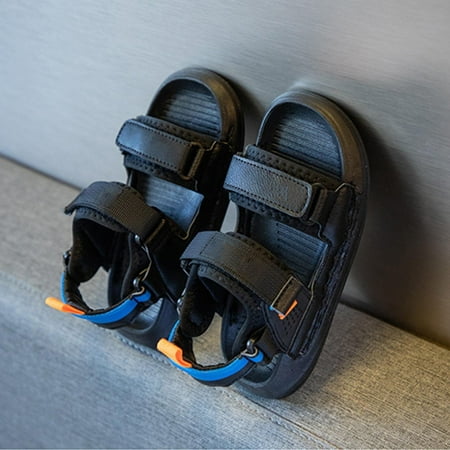 

CHAOLEI Boys Sandals Summer Open Toed Sports Sandals Soft Sole Mid Size Casual Shoes Suitable For Your Daily Wear -Black 9-9.5Years
