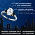 thumbnail image 2 of Gem Stone King 925 Silver and 10K Yellow Gold White Moissanite and Black Onyx Engagement Ring for Women | 2.54 Cttw | Oval 9X7MM | Gemstone Birthstone | Size 6, 2 of 7