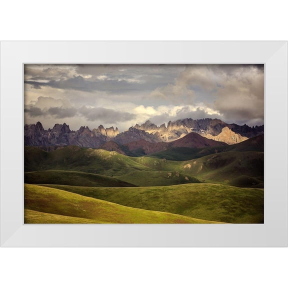 Yu, James 14x11 White Modern Wood Framed Museum Art Print Titled - Tibetan Plateau