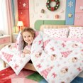 thumbnail image 4 of Manfei Snowy Xmas Pink Christmas 7-Piece Twin Bedding,Winter Holiday Bedding Comforter Set,Pink Reversible, 4 of 7