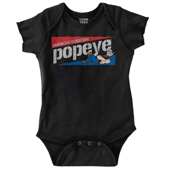 Vintage Popeye American Tradition Romper Boys or Girls Infant Baby Brisco Brands 12M