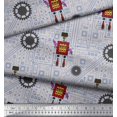 thumbnail image 3 of Soimoi Grey polyester Crepe Fabric Cartoon Machine & Gear Parts Hardware Print Fabric by the Yard 42 Inch Wide, 3 of 3