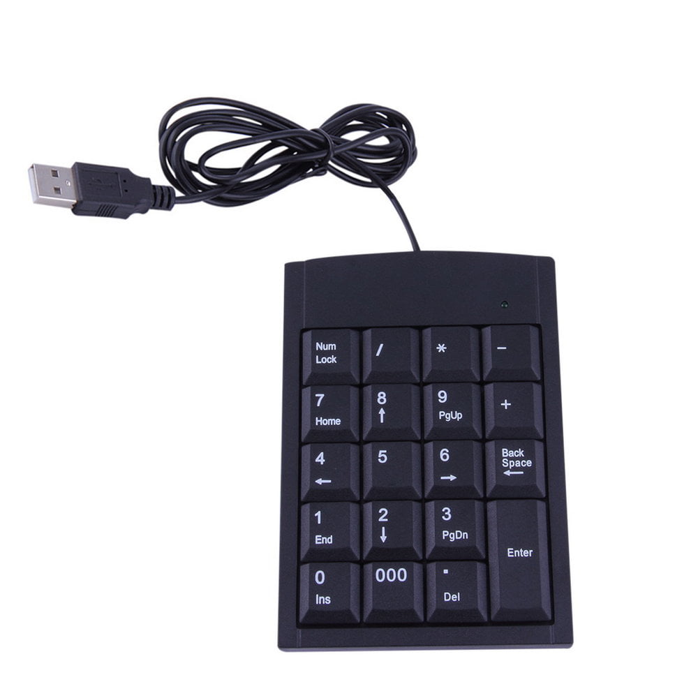 USB Wired 19-Key Mini Numeric Keyboard Plug and Play for Bank/Office or Market Mechanical Hand Feeling 30 Functions Waterproof Non-Slip Sensitive