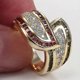 thumbnail image 3 of Peridot Garnet Gemstone Ring - Peridot Garnet Diamond Ring, 3 of 3