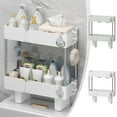 thumbnail image 1 of Organizador de baño para portabebés, sin perforaciones, plástico de acero inoxidable, barandillas elevadas, fácil de limpiar, impermeable, sobre el inodoro, multicolor, 1 of 6