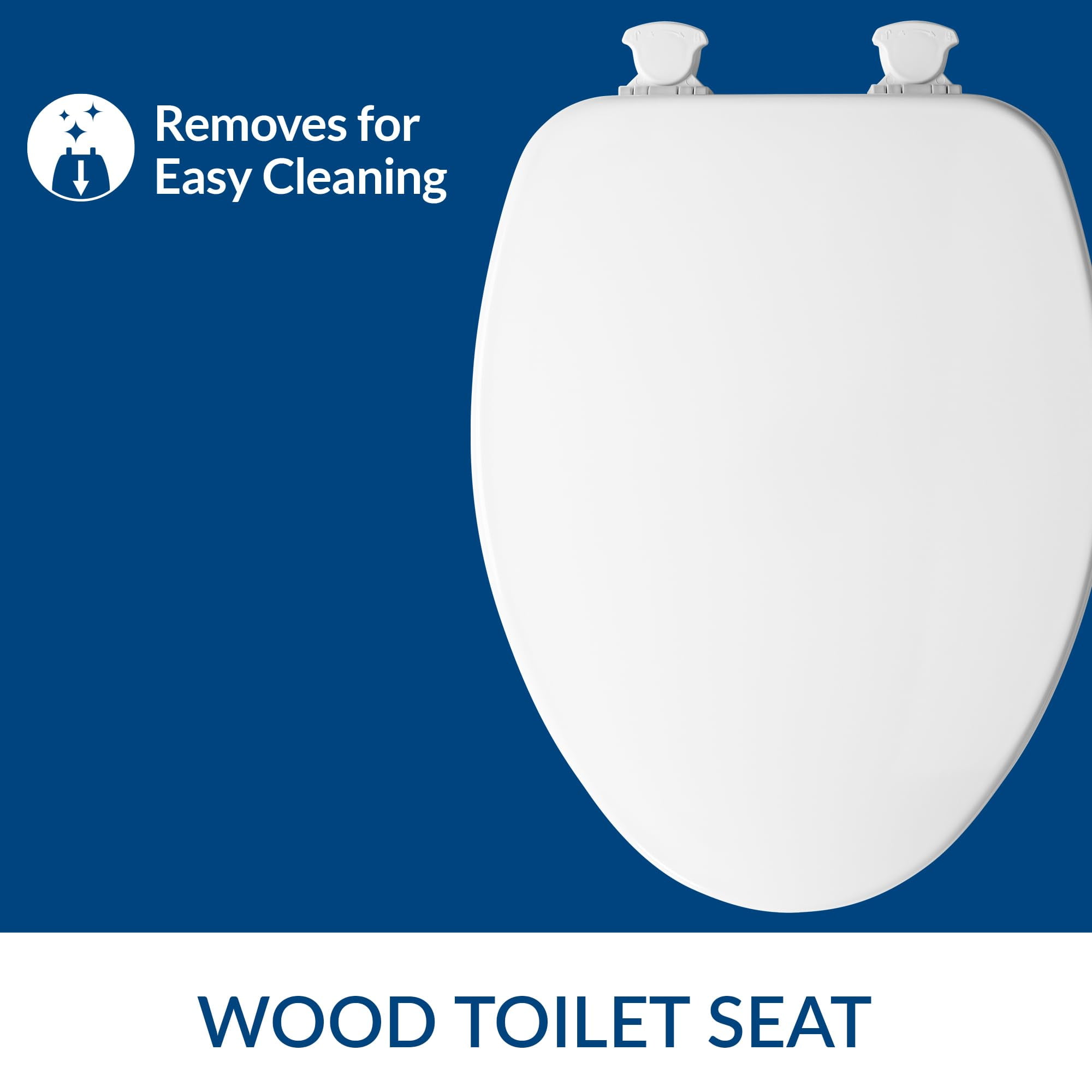 Church 585EC Lift-Off Wood Elongated Toilet Seat, Available in Various Colors