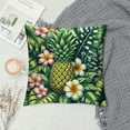 thumbnail image 2 of GOSMITH  Pineapples Decorative Lumbar Cushion Case Hawaii Summer Tropical Palm Leaves Flowers Blossom Waist Rectangle Throw Pillow Case for Men Women Sofa Home Decoration White, 2 of 5