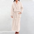 thumbnail image 6 of Plus Size Robes for Women Fuzzy House Coat Oversized Kimono Women's Sleepwear Spa Womens Bathrobe White, 6 of 9