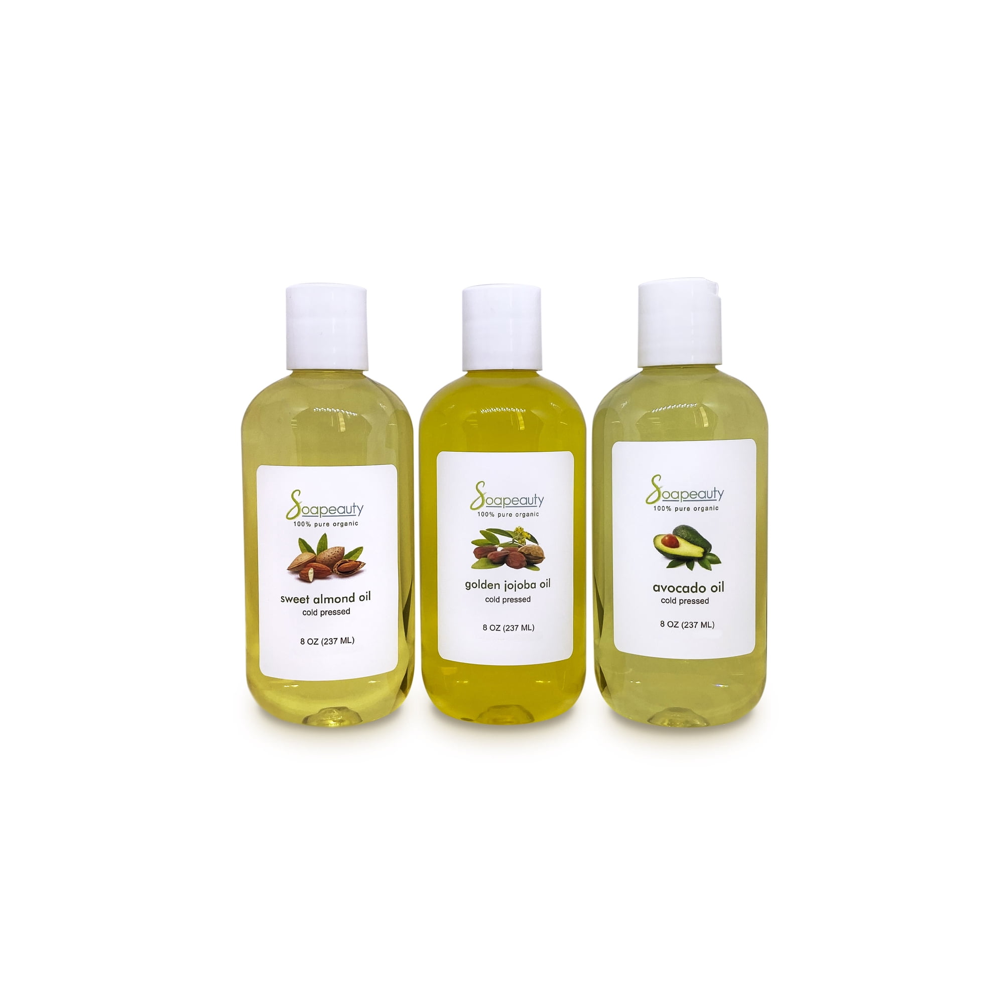 GOLDEN JOJOBA OIL SWEET ALMOND OIL AVOCADO OIL 24 OZ (3 X 8 OZ) 100% Pure