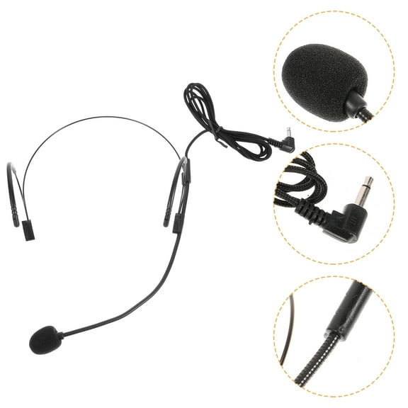 UNOMOR Wired Headset with Microphone Clear Audio Transmission Headset Microphone Black ABS 1Pcs