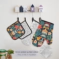 thumbnail image 5 of Tropical Totem Mask Flower 5 Pcs Kitchen Set Heat Resistant Oven Mitts and Non-Slip Pot Holders with Adjustable Cooking Apron, 5 of 6