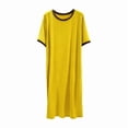 thumbnail image 5 of Sakmal Nightgowns for Women Plus Size Long Lounge Dress Short Sleeve Yellow Nightgowns for Ladie Free Size, 5 of 5