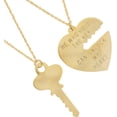 thumbnail image 3 of Gold Tone "Key to My Heart" Large Heart and Key Pendant Sweetheart Necklaces Set, 3 of 5