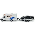 thumbnail image 4 of Motorhome Camper Trailer Towing Black Supercar Sports Car Model Diecast Toys for Boys Pull Back RV Toy Vehicle, Beach Sandbox Outdoor Adventure Play Set, 3 4 5 6 Years Old Kids Toddlers Gifts, white, 4 of 6