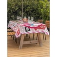 thumbnail image 2 of Outdoor Tablecloth with Umbrella Hole and Zipper, Pink Love Rectangle Table Cloth 54x80 Inch Waterproof Tablecloth, Valentine's Day Postmark Mails Retro Picnic Table Cover for Patio Camping, 2 of 7