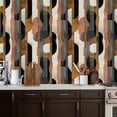 thumbnail image 2 of Peel and Stick Wallpaper 17.7in x 9.8ft Abstract Geometric Curved Shapes Earthy Tones Contact Paper Vinyl Waterproof Self Adhesive Wall Paper for Bedroom Shelf Cabinet Renter Friendly, 2 of 8
