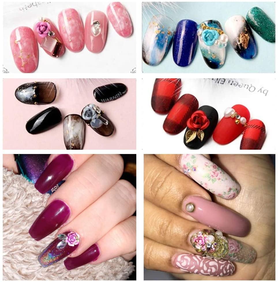Pin by Rebecca L on Weddings | Flower nail designs, 3d acrylic nails, 3d  nail designs acrylics