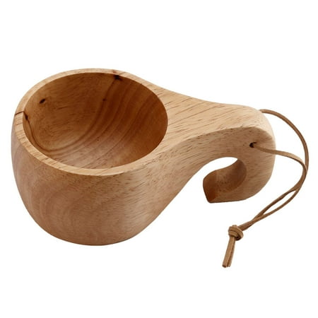 

Mittory Portable Wooden Rubber Cup Log Color Handmade Natural Wood Coffee Tea Juice Cup Fashion A #3676