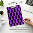 thumbnail image 4 of FMSHPON Checkered Pattern Tile Background Black Purple Clipboard Hardboard Wood Nursing Clip Board and Pull for Standard A4 Letter 13x9 inches, 4 of 7