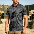 thumbnail image 2 of Polo Shirts for Men Quick Dry Short Sleeve T-Shirts Performance Mens Camo Golf Shirts for Work Athletic, 2 of 6