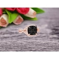 thumbnail image 3 of Staggering Looking 2.05 Carat Cushion Cut Black Diamond Moissanite Engagement Ring 10k Rose Gold Halo Wedding Ring Anniversary Promise Surprisingly Ring, 3 of 9
