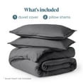 thumbnail image 3 of Bare Home Luxury Duvet Cover and Sham Set - Premium 1800 Collection - Ultra-Soft - Queen, Gray, 3-Pieces, 3 of 8