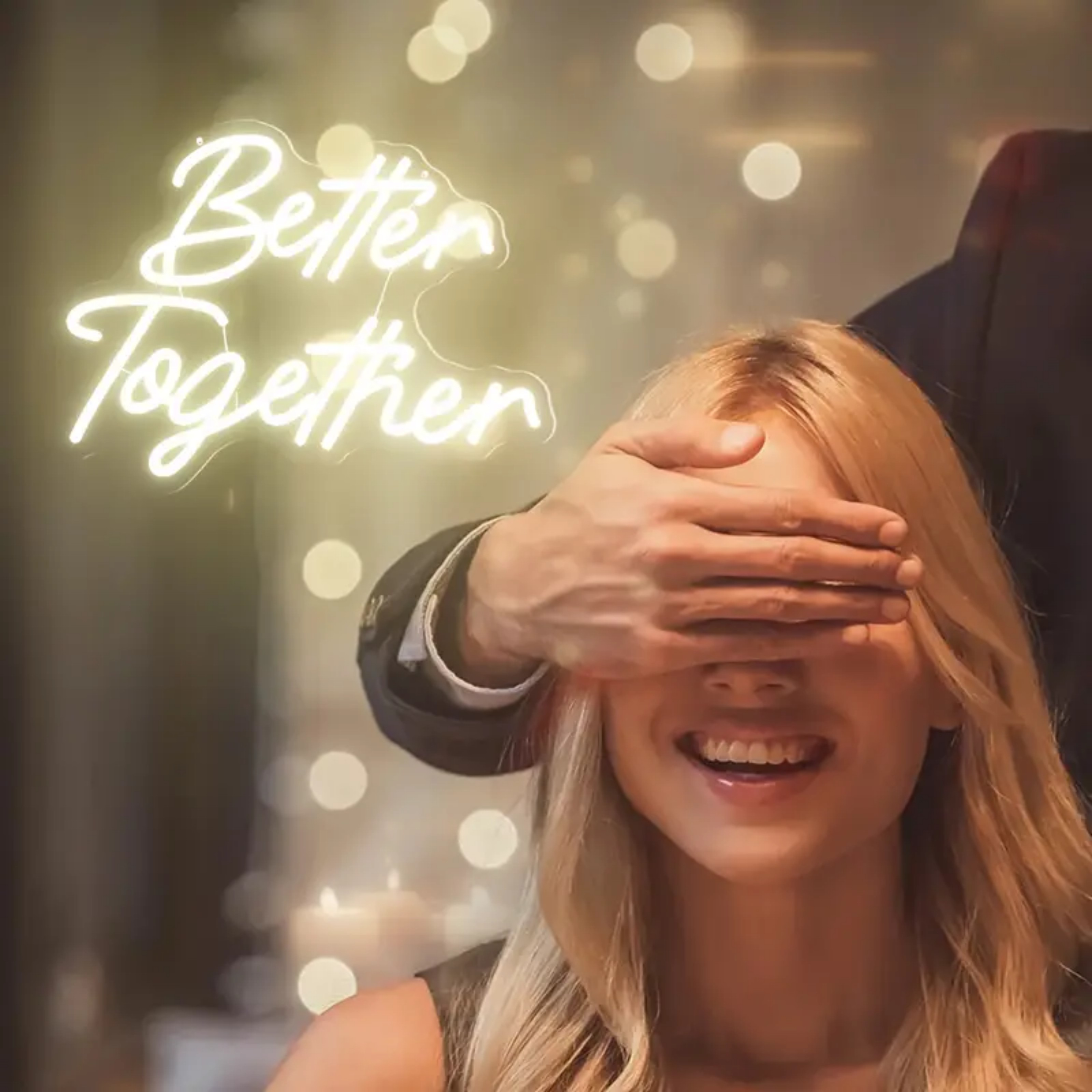 UPONRAY Better Together Neon Signs, 16.2"*12.4" Dimmable & USB-Powered LED Neon Light, Stylish Wall Decor as gifts for Valentine's Day, Engagement Party, Wedding, Anniversary