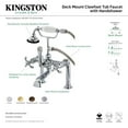 thumbnail image 4 of Aqua Vintage AE103T5TX French Country 7" Center Deck-Mount Clawfoot Tub Faucet with Hand Shower, Oil Rubbed Bronze, 4 of 5