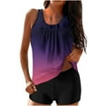 thumbnail image 2 of Women Conservative Print Strappy Back Set Two Piece Swimsuits Swimdress, 2 of 6