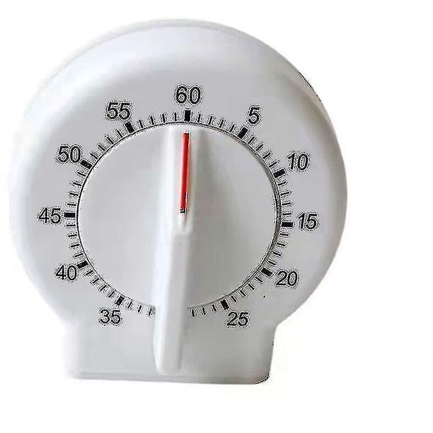 Temporizador de cocina, temporizador mecánico de 60 minutos fácil de leer (blanco)
