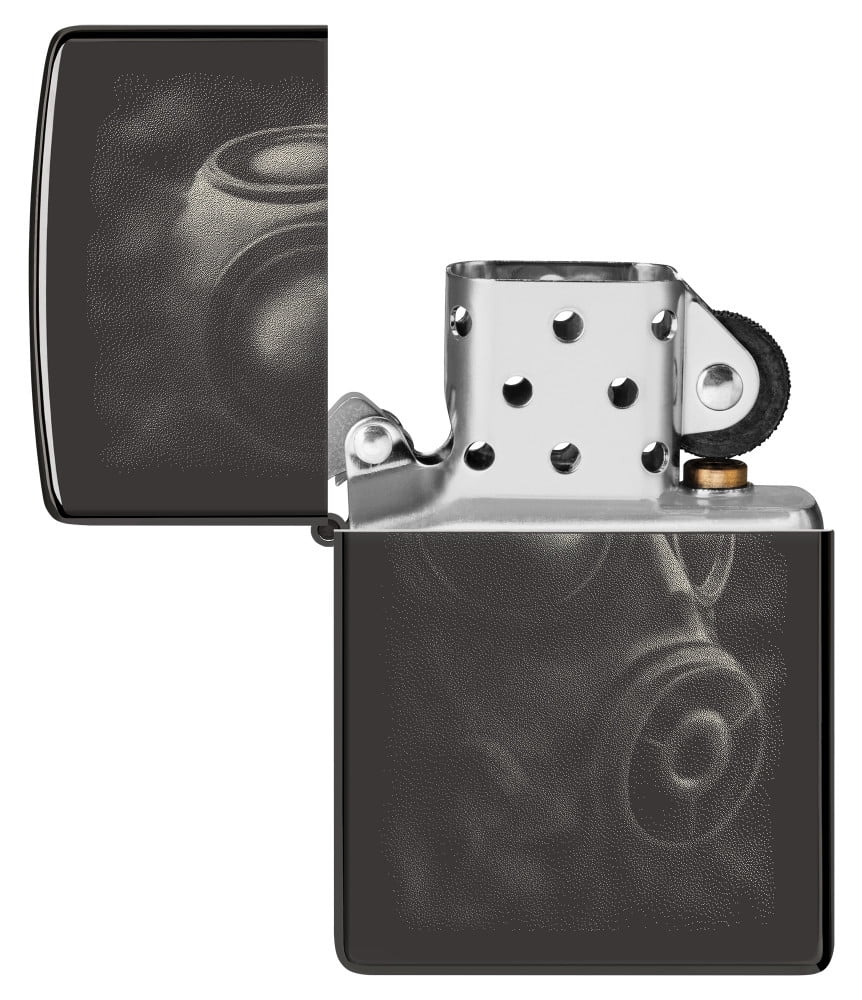 Zippo 48588 Gas Mask Design High Polish Black Windproof Lighter