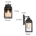 thumbnail image 3 of LNC Modern Square Black Outdoor Wall Sconce 1-Light Transitional Textured Black Lantern Sconce with Clear Glass, 3 of 6