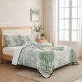 thumbnail image 5 of King Quilt Set 96''x106'', Sage Green Coastal Lightweight Summer Bedspread Coverlet Set with 2 Pillow Shams, Coral Starfish Nautical Compass Breathable All Season Quilt Bedding for Bedroom/Guest Room, 5 of 9