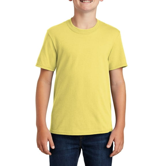 JustBlanks Youth Core Blend Rib Knit Collar Short Sleeve T Shirt