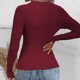 thumbnail image 2 of Gibobby Camiseta de manga larga Y2K Suéter de punto de cuello cuadrado de color sólido delgado sexy para mujer en otoño e invierno (Rojo, M), 2 of 5
