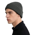 thumbnail image 4 of Women's Waffle Knit Beanie, Solid Color Rolled Brim Slouchy Hat, Thickened Winter Warm Cuffed Hat for Outdoor, Casual Daily Wear and Gift Grey, 4 of 7