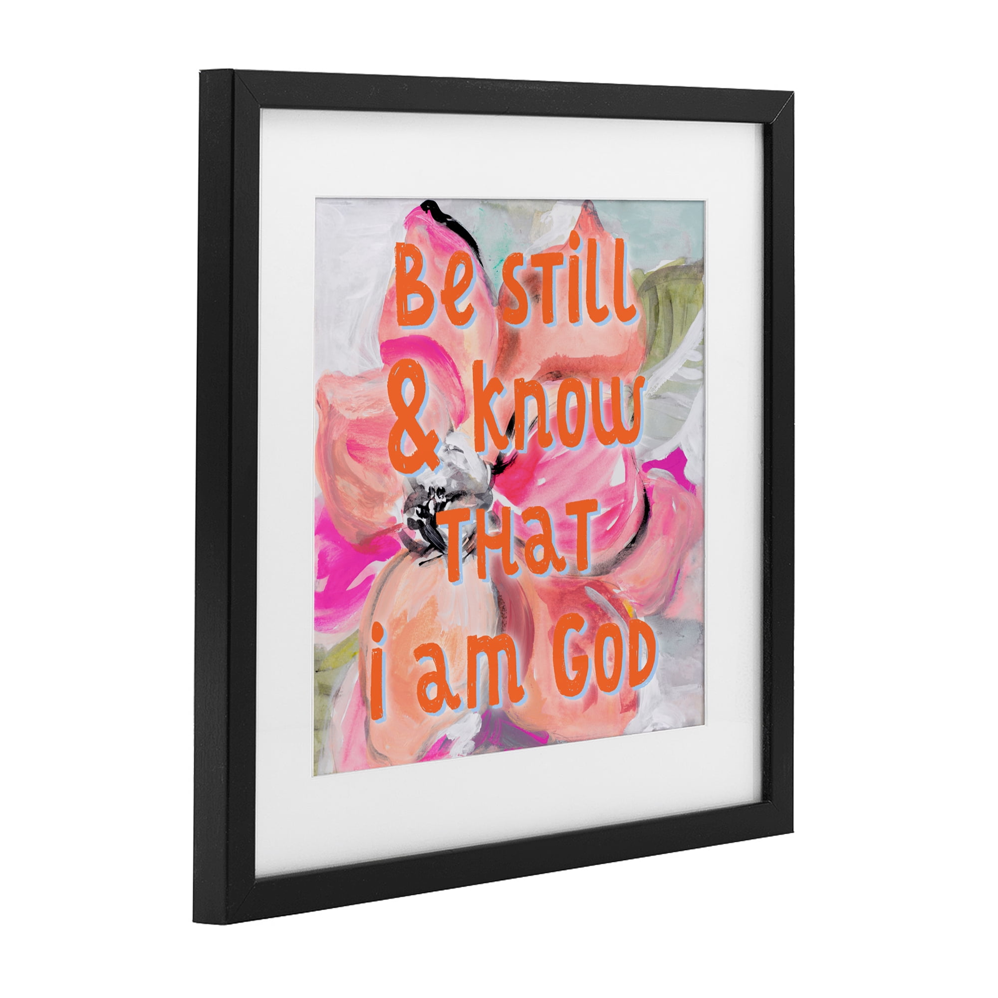 Stupell Industries Bright Be Still Scripture Black Framed Print Under Glass, design by Lanie Loreth