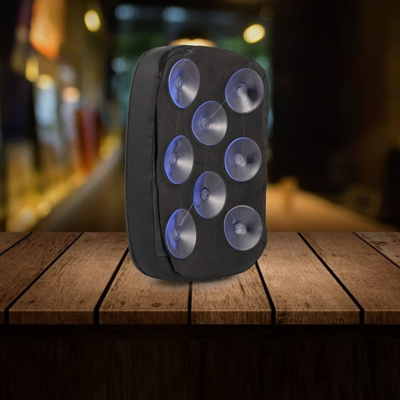 KHBUAB Motorcycle Cushion Seat Pad 1Pcs Rounded Rectangle Rear Cushion in Black Leather for Motorbike Riders