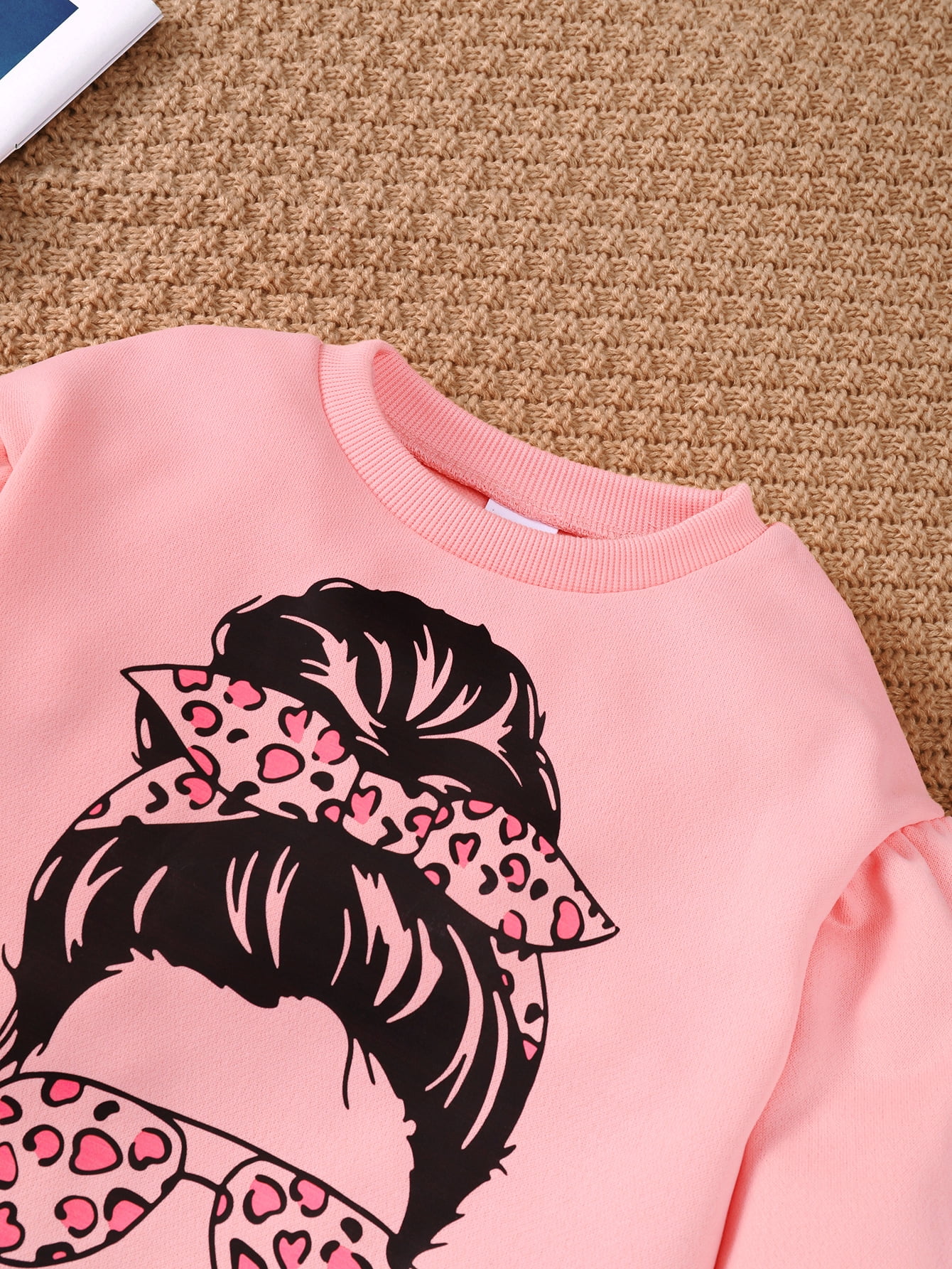 4T Baby Girls Clothes 4T Girls 2PCS Outfits Set Round Neck Toddler Girls Long Sleeve Top Pants Set Pink