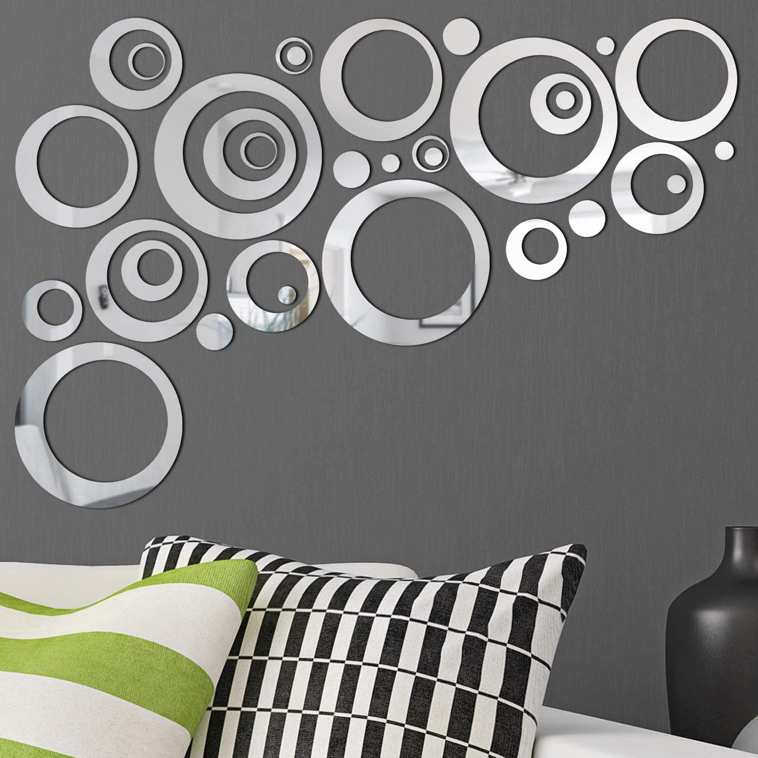 Mirrored Wall Sticker For Bedroom Living Room Wall Decor Decal Art 