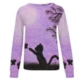 thumbnail image 4 of Amzcrzy Sweat-Shirt pour Femmes Col Rond Imprimé Manches Longues Hauts Blouse Régulière Imprimée Chemises Manches Longues pour Femmes Chandail Chandail en Molleton Col Rond Chandail en Molleton pour Femmes L, 4 of 5