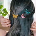 thumbnail image 3 of NIBOLOG 2Pcs Girls Hair Claw Transparent Butterflies Shape Hair Pin Braided Hair Mini Hairpin Clear Mini Braiding Clip Headwear Hair Accessories, 3 of 8