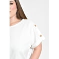 thumbnail image 4 of Blusa de lino con botones Roman Fashion / Tallas Extras, 0320 (Blanco) blanco 36, 4 of 7