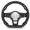 thumbnail image 1 of Carbon Fiber Steering Wheel Perforated Leather Red Stitching Steering Wheel for GLI R GTD, 1 of 14