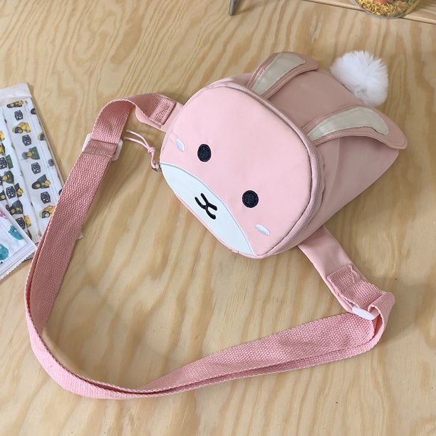Bolsa De Hombro Kawaii Hobo Bag Soft Nylon Long Ears Rabbit Satchel Bolsas para regalo (rosa) Sywqhk Para Estrenar