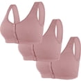 thumbnail image 1 of biudgviw Front Closure Bras for Women 3 Pc Wireless Support Full Coverage Cotton Bras Comfortable Everyday Bralettes, 1 of 2