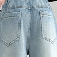 thumbnail image 6 of EnJoCho Teen Girls Cargo Jeans Wide Leg Ripped Baggy Elastic High Waist Vintage Denim Pants Multi Pocket Bottoms Hi𝗉 Hop Style For Kids Holiday Streetwear Fashion Outfit, 6 of 9